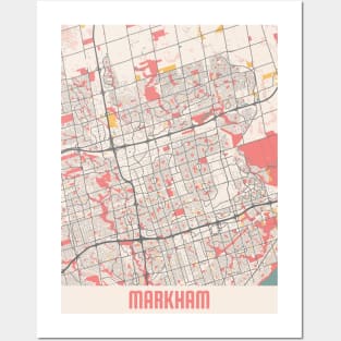 Markham - Canada Chalk City Map Posters and Art